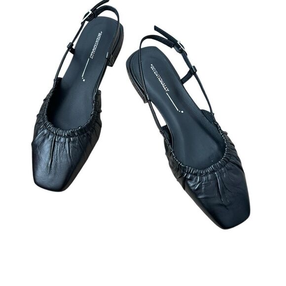 Intentionally Blank Daff Black Leather Slingback Flats| size  7.5 / 38 - Picture 11 of 13